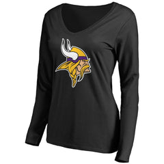 Women's Primary Team Logo V-Neck Long Sleeve T-Shirt - Minnesota Vikings T-shirts