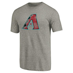 Ash Arizona Diamondbacks Distressed Team Tri-Blend T-Shirt