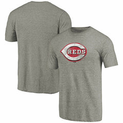Ash Cincinnati Reds Distressed Team Tri-Blend T-Shirt