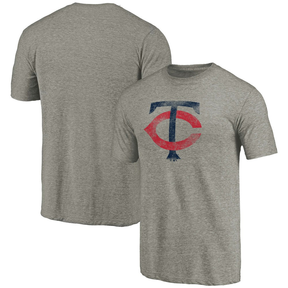 Ash Minnesota Twins Distressed Team Tri-Blend T-Shirt