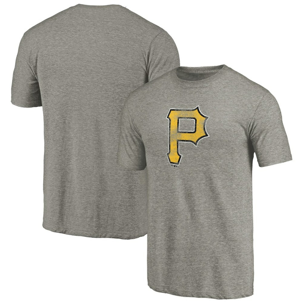 Ash Pittsburgh Pirates Distressed Team Tri-Blend T-Shirt