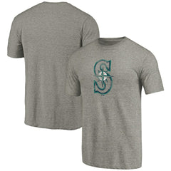 Ash Seattle Mariners Distressed Team Tri-Blend T-Shirt
