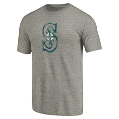 Ash Seattle Mariners Distressed Team Tri-Blend T-Shirt