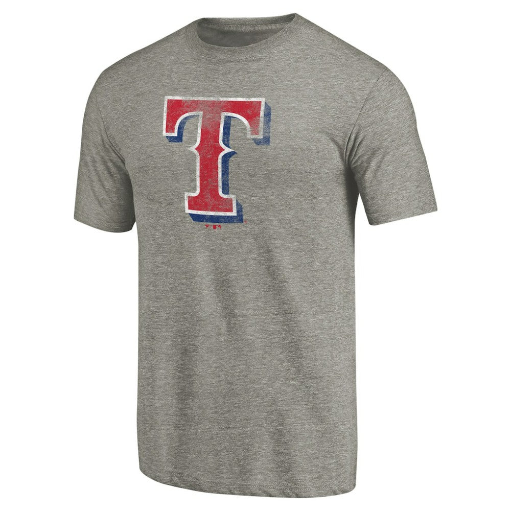 Ash Texas Rangers Distressed Team Tri-Blend T-Shirt