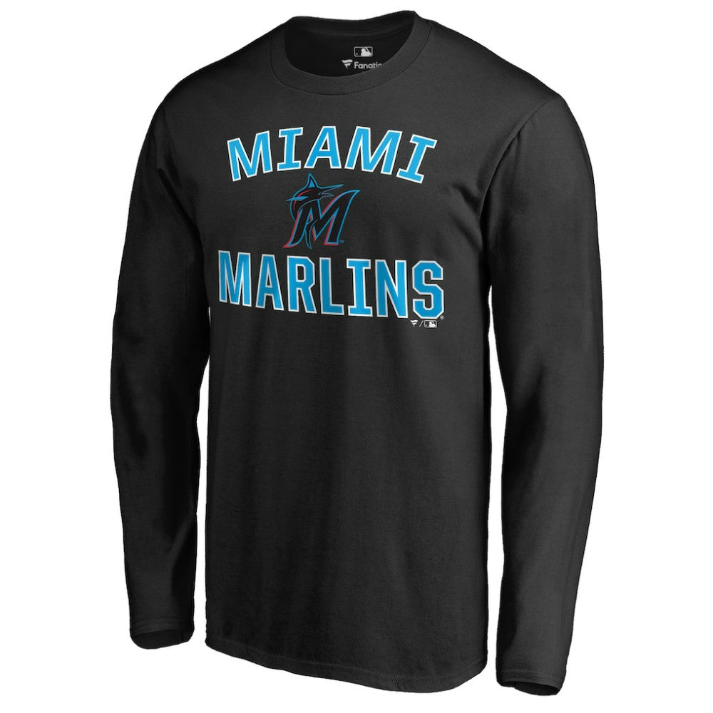 Black Miami Marlins Victory Arch Long Sleeve T-Shirt
