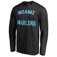 Black Miami Marlins Victory Arch Long Sleeve T-Shirt
