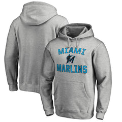 Ash Miami Marlins Victory Arch Pullover Hoodie