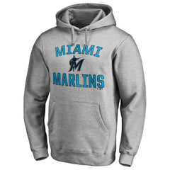 Ash Miami Marlins Victory Arch Pullover Hoodie