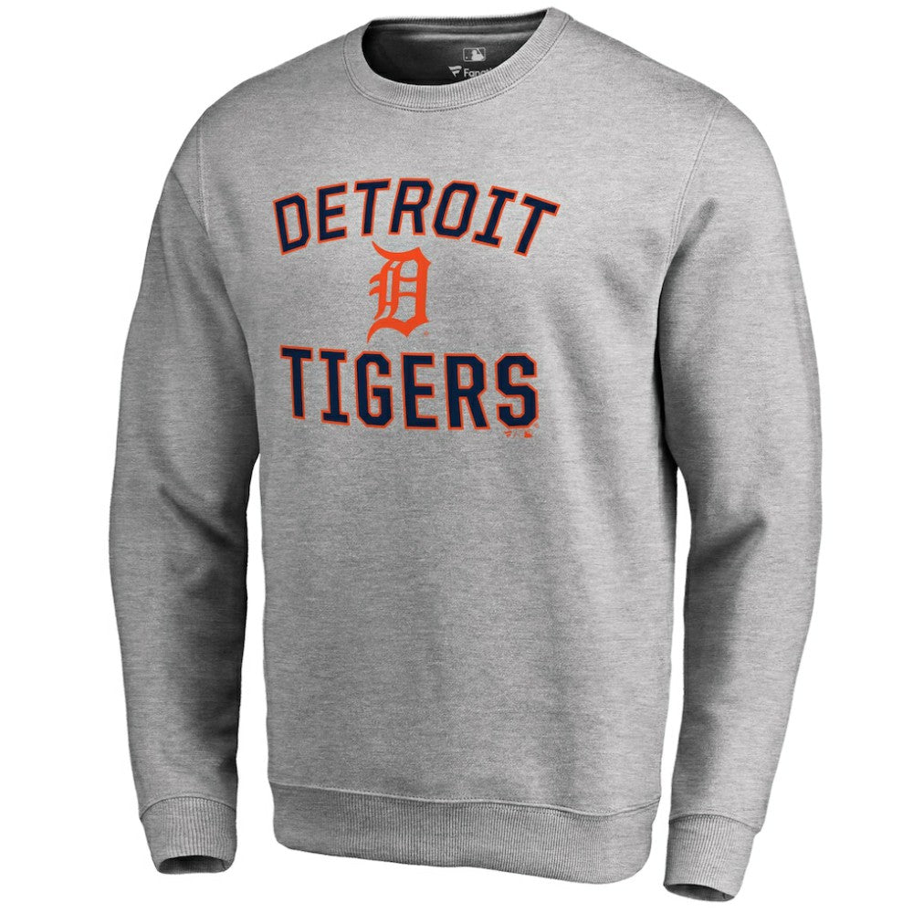 Ash Detroit Tigers Victory Arch Pullover Sweatshirt