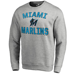 Ash Miami Marlins Victory Arch Pullover Sweatshirt