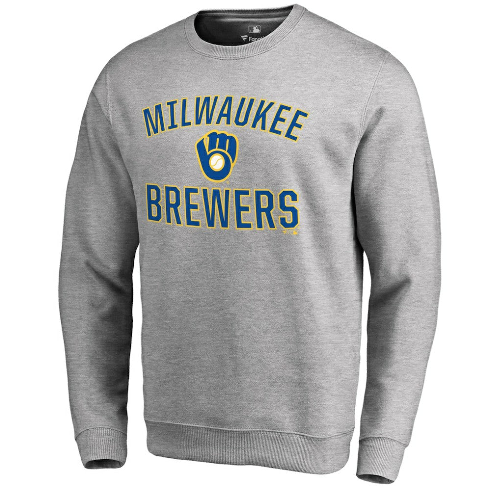 Ash Milwaukee Brewers Victory Arch Pullover Sweatshirt