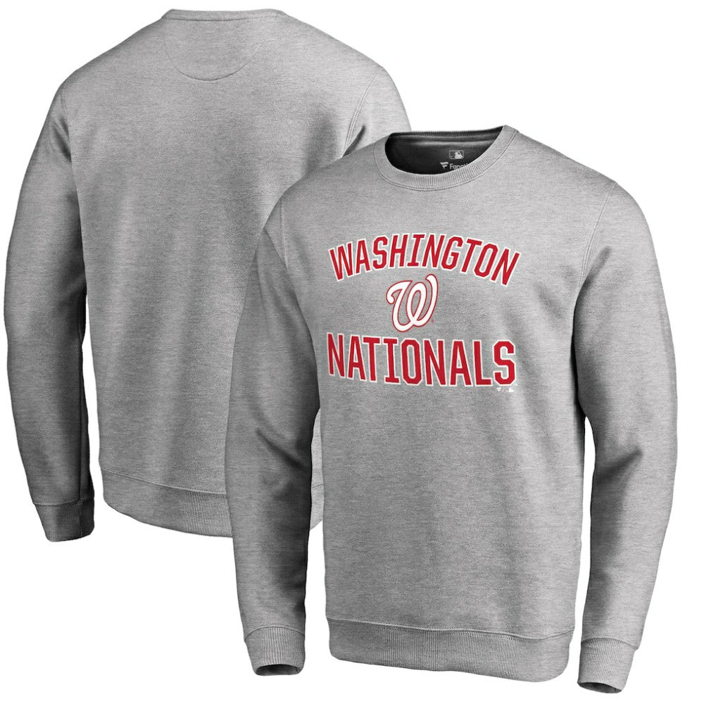 Ash Washington Nationals Victory Arch Pullover Sweatshirt