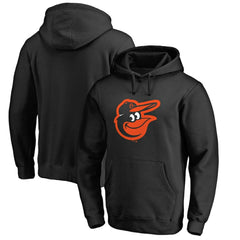 Black Baltimore Orioles Official Logo Fitted Pullover Hoodie