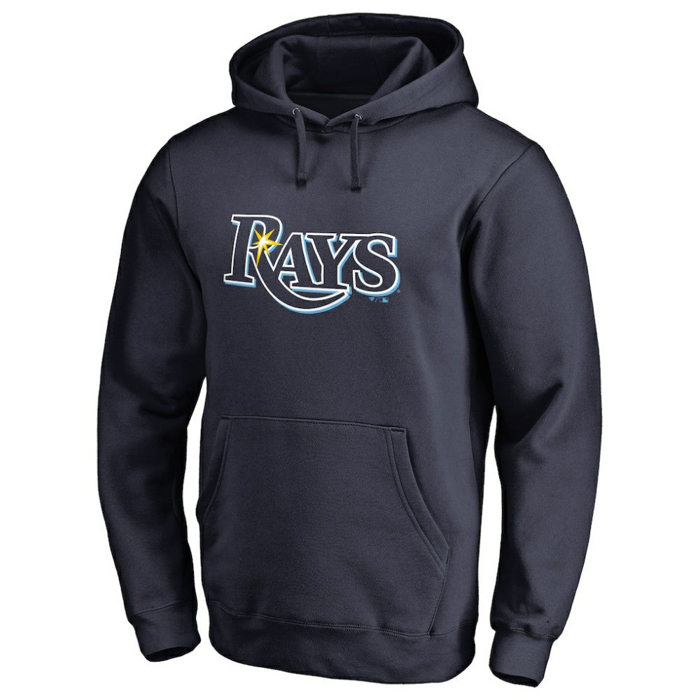 Navy Tampa Bay Rays Official Logo Fitted Pullover Hoodie