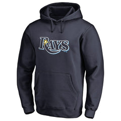 Navy Tampa Bay Rays Official Logo Fitted Pullover Hoodie