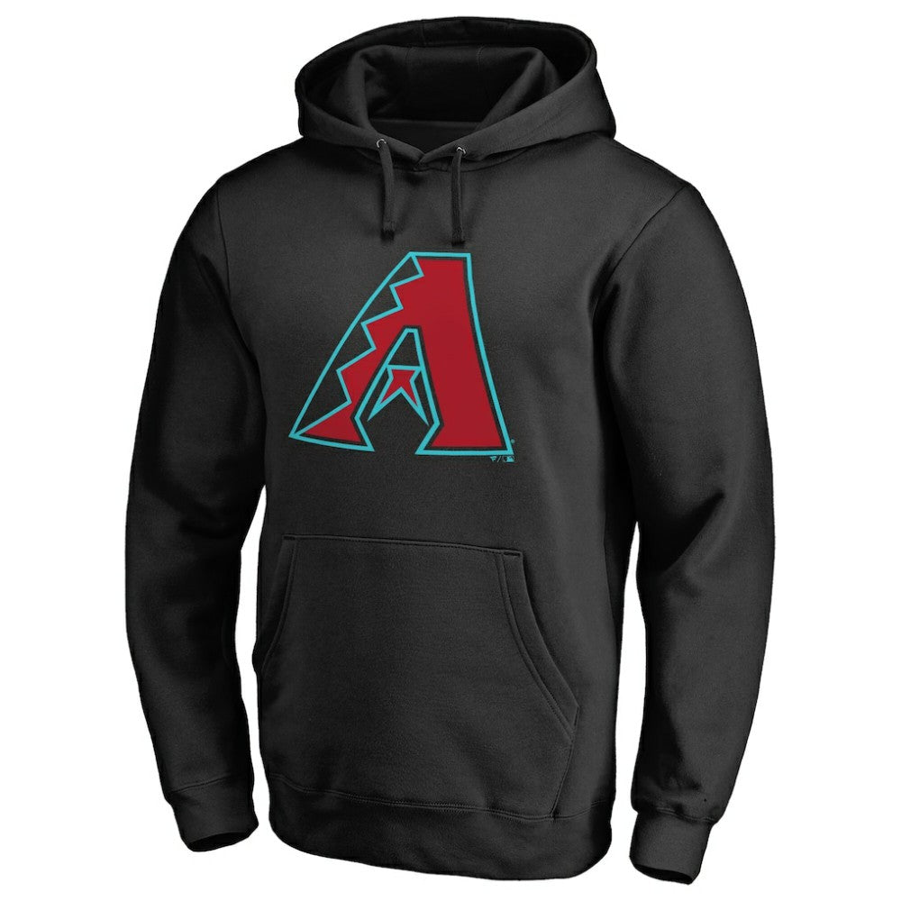 Black Arizona Diamondbacks Official Logo Fitted Pullover Hoodie
