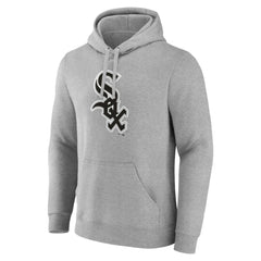 Heather Gray Chicago White Sox Official Logo Fitted Pullover Hoodie