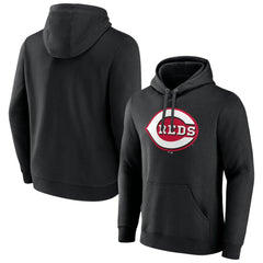Black Cincinnati Reds Official Logo Fitted Pullover Hoodie