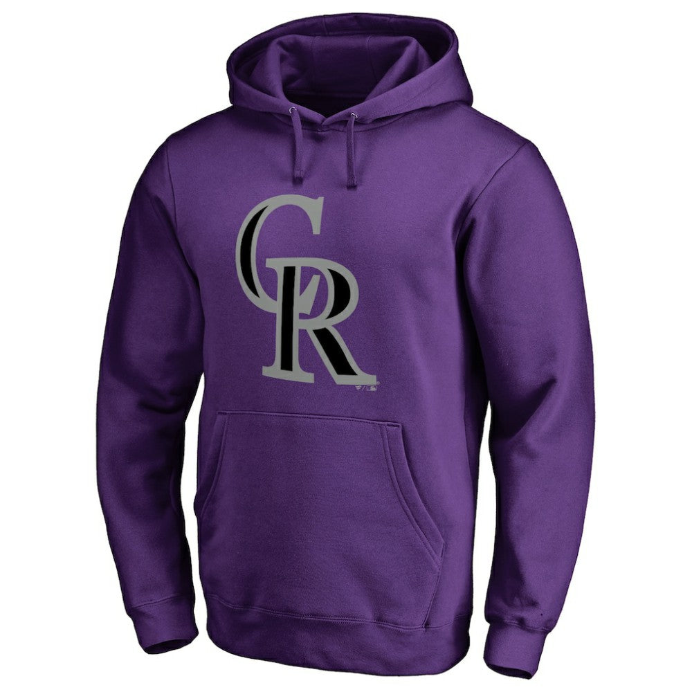 Purple Colorado Rockies Official Logo Fitted Pullover Hoodie