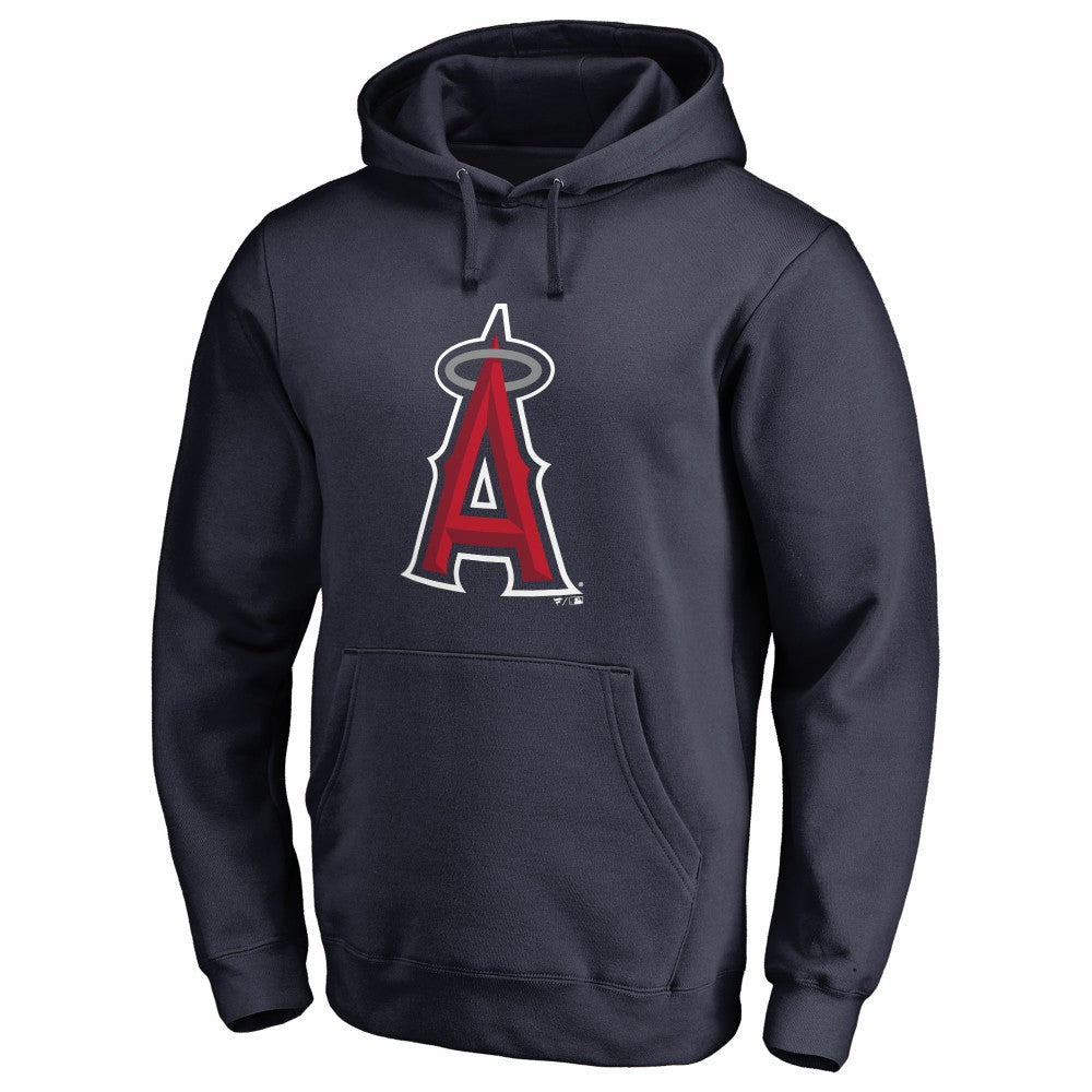 Navy Los Angeles Angels Official Logo Fitted Pullover Hoodie