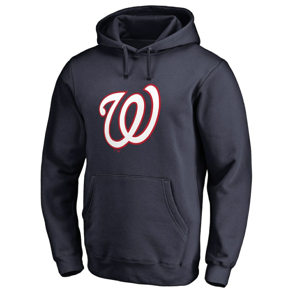 Navy Washington Nationals Official Logo Fitted Pullover Hoodie