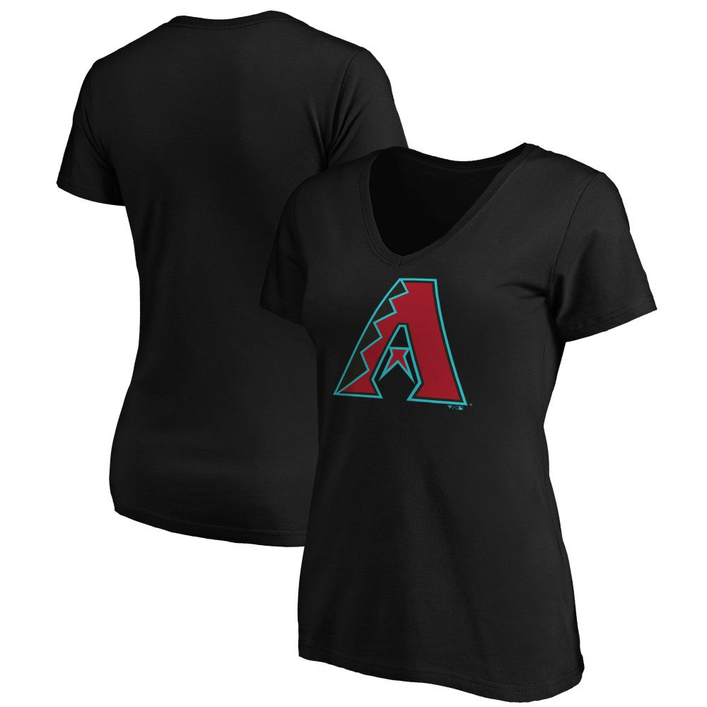 Black Arizona Diamondbacks Women's Secondary Color Primary Logo T-Shirt