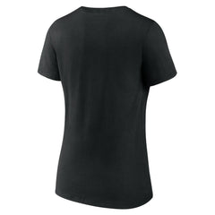 Black Cincinnati Reds Women's Secondary Color Primary Logo T-Shirt