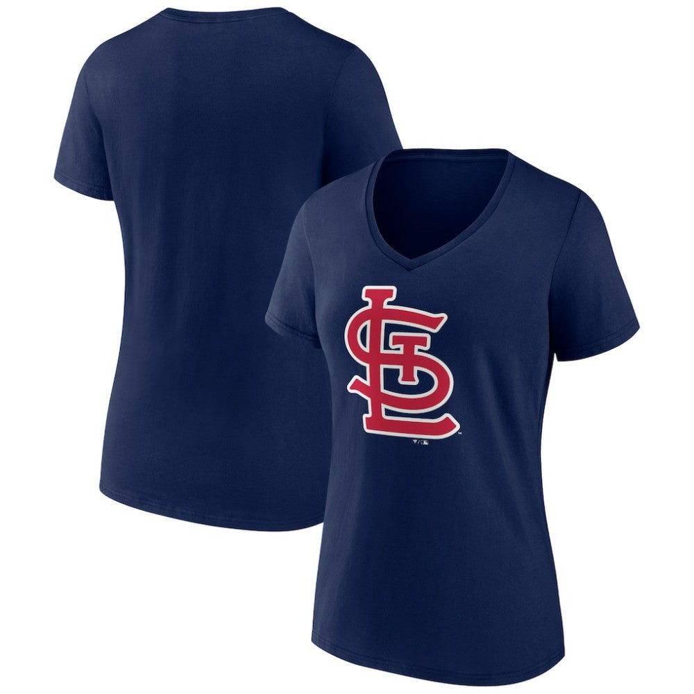 Navy St. Louis Cardinals Women's Secondary Color Primary Logo T-Shirt