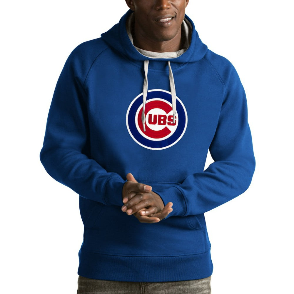 Royal Chicago Cubs Antigua Victory Pullover Hoodie