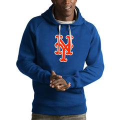 Royal New York Mets Antigua Victory Pullover Hoodie