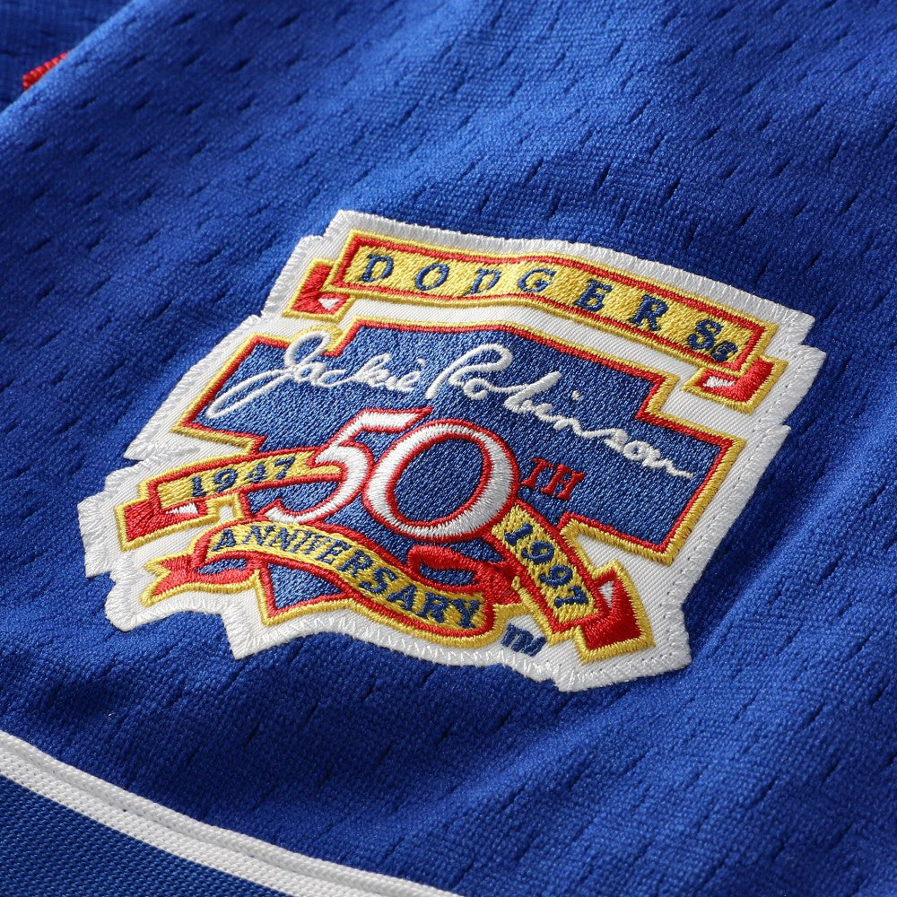 Royal Mike Piazza Los Angeles Dodgers Mitchell & Ness Cooperstown Collection Mesh Batting Practice Button-Up Jersey