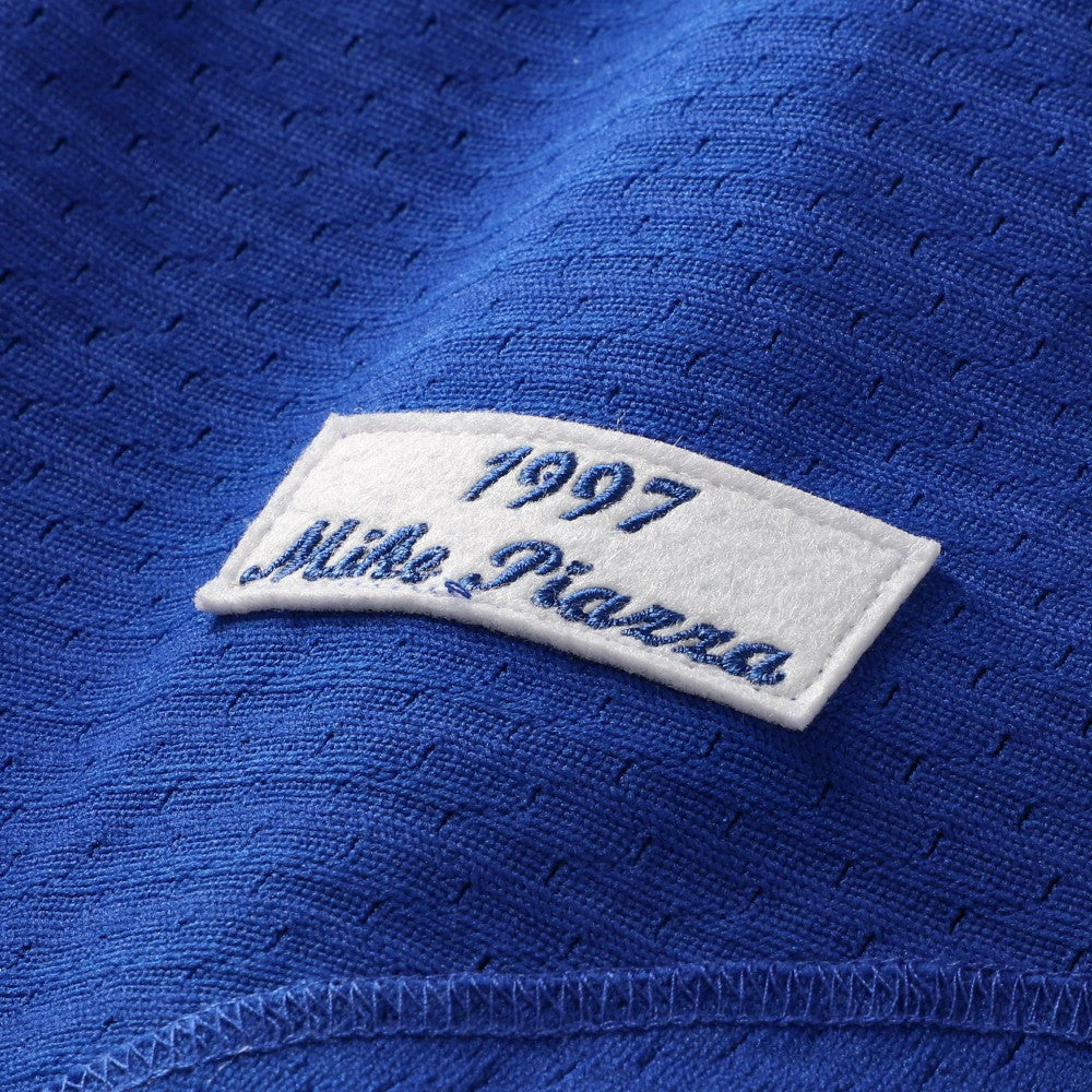 Royal Mike Piazza Los Angeles Dodgers Mitchell & Ness Cooperstown Collection Mesh Batting Practice Button-Up Jersey