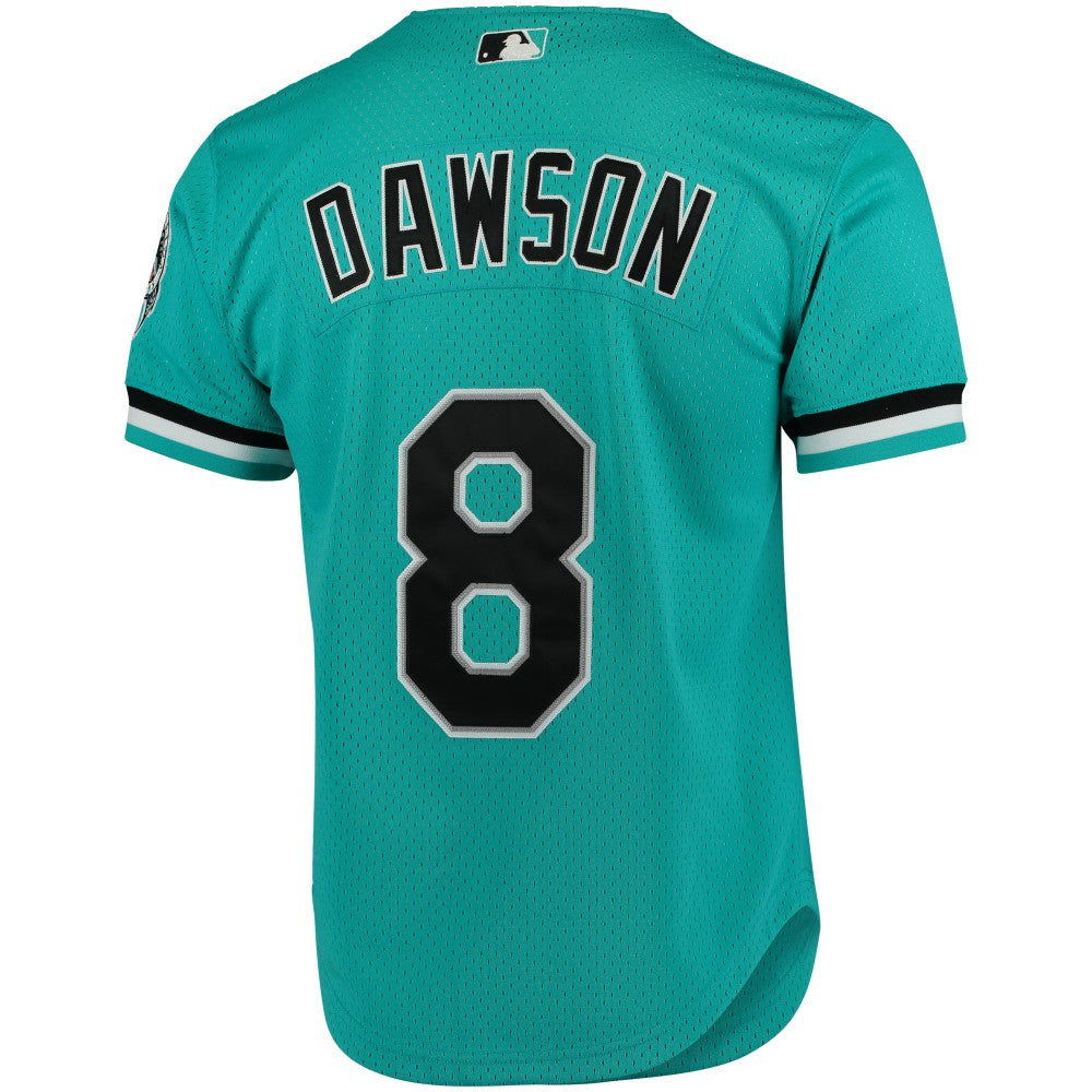 Teal Andre Dawson Florida Marlins Mitchell & Ness Cooperstown Collection Mesh Batting Practice Button-Up Jersey