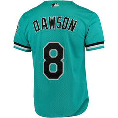 Teal Andre Dawson Florida Marlins Mitchell & Ness Cooperstown Collection Mesh Batting Practice Button-Up Jersey