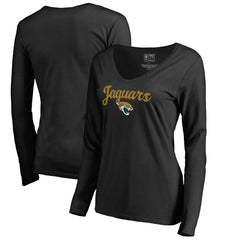 Women's Freehand V-Neck Long Sleeve T-Shirt - Jacksonville Jaguars T-shirts