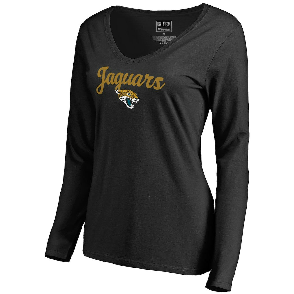 Women's Freehand V-Neck Long Sleeve T-Shirt - Jacksonville Jaguars T-shirts