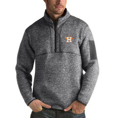 Heathered Charcoal Houston Astros Antigua Fortune Half-Zip Sweater