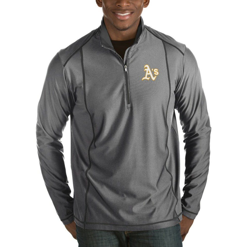 Heathered Charcoal Athletics Antigua Tempo Half-Zip Pullover Jacket