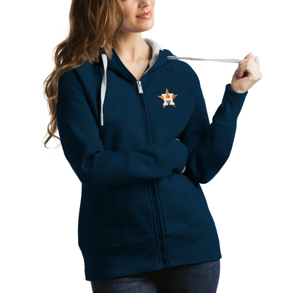 Navy Houston Astros Antigua Women's Victory Full-Zip Hoodie