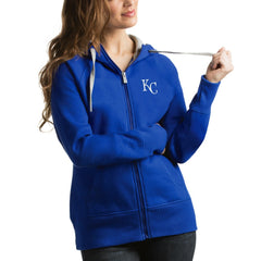 Royal Kansas City Royals Antigua Women's Victory Full-Zip Hoodie