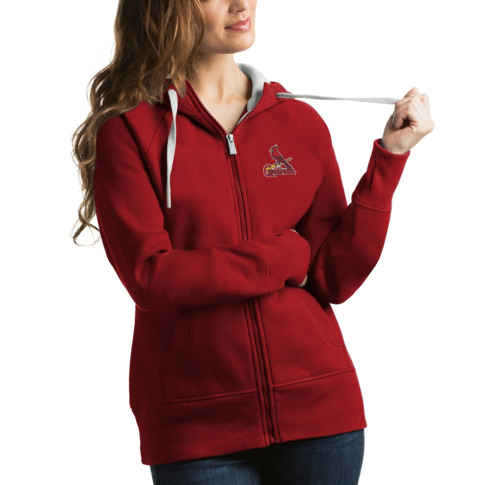 Red St. Louis Cardinals Antigua Women's Victory Full-Zip Hoodie