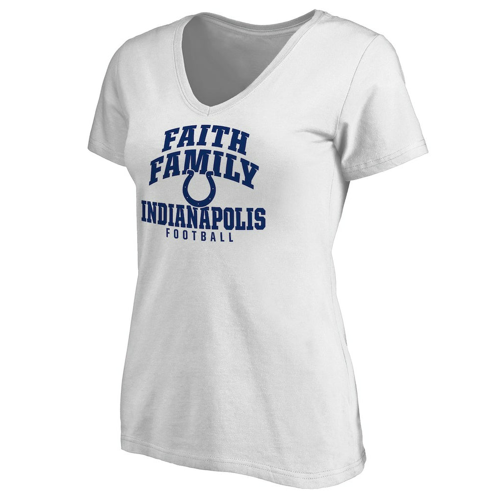 Women's Faith Family V-Neck T-Shirt - Indianapolis Colts T-shirts