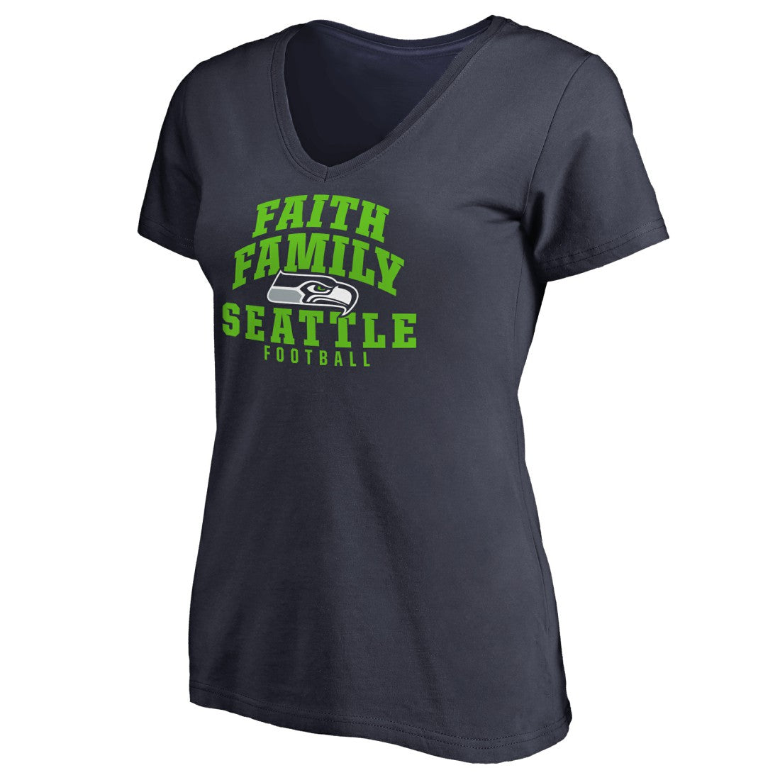 Women's Faith Family V-Neck T-Shirt - Seattle Seahawks T-shirts