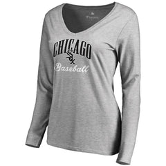 Ash Chicago White Sox Women's Victory Script Long Sleeve T-Shirt