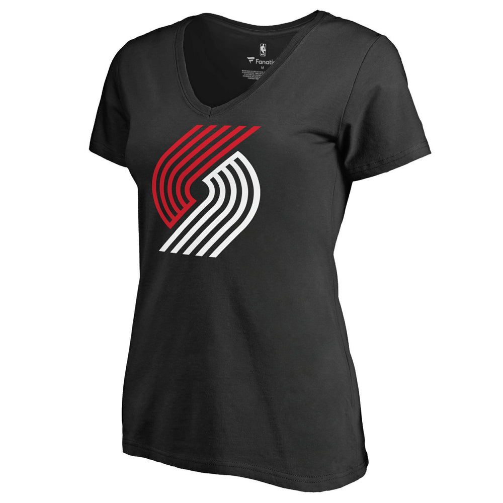 Portland Trail Blazers Women's Primary Logo V-Neck T-Shirt