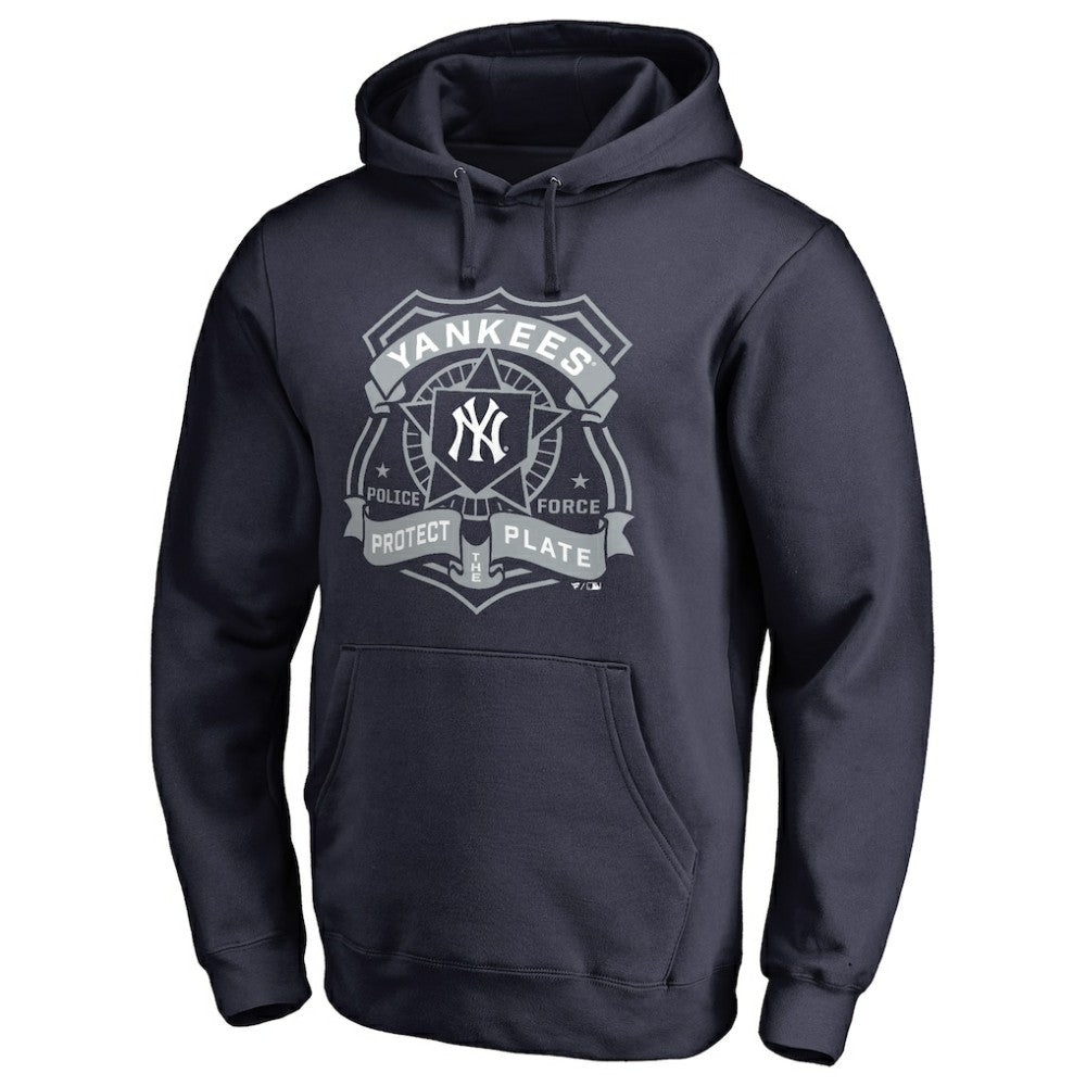 Navy New York Yankees Police Badge Pullover Hoodie