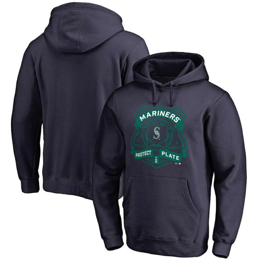 Navy Seattle Mariners Police Badge Pullover Hoodie