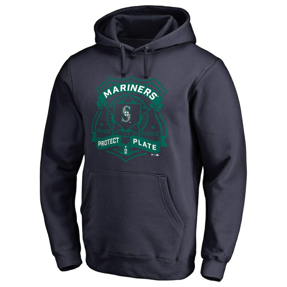 Navy Seattle Mariners Police Badge Pullover Hoodie