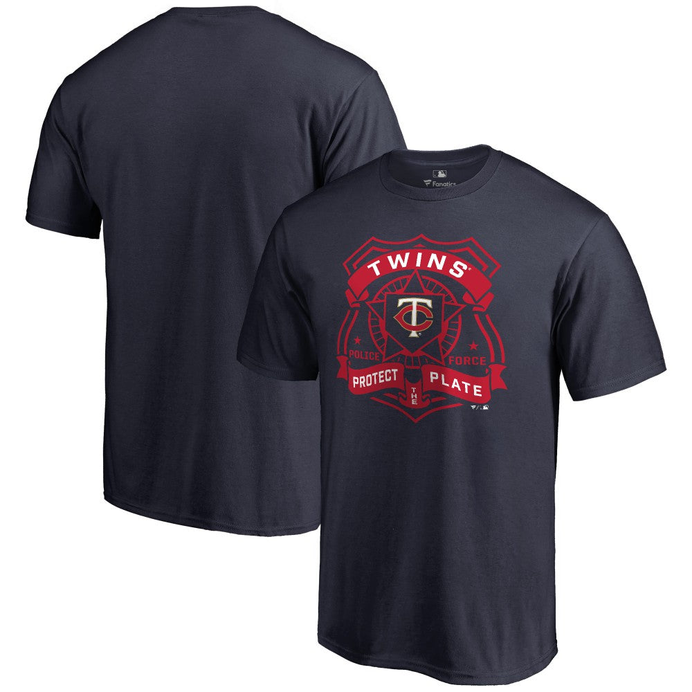 Navy Minnesota Twins Police Badge T-Shirt