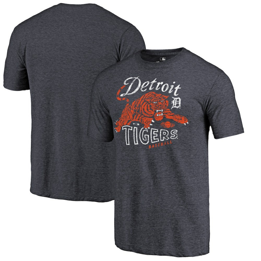 Navy Detroit Tigers Tiger Claw Hometown Tri-Blend T-Shirt